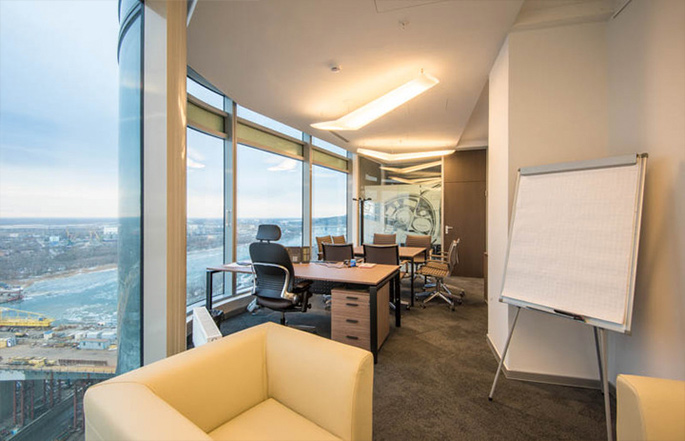Фото С помощью продукции NAYADA, создан современный интерьер офиса компании Филип Моррис, находящийся в бизнес - центре «Пять морей».